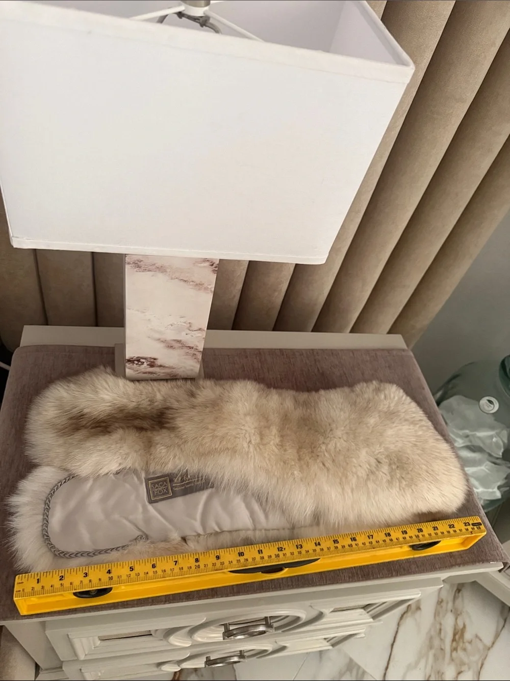 Saga fox fur stole wrap blue fox